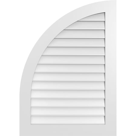 Quarter Round Top Left Surface Mount PVC Gable Vent W/ 3-1/2W X 1P Standard Frame, 30W X 42H